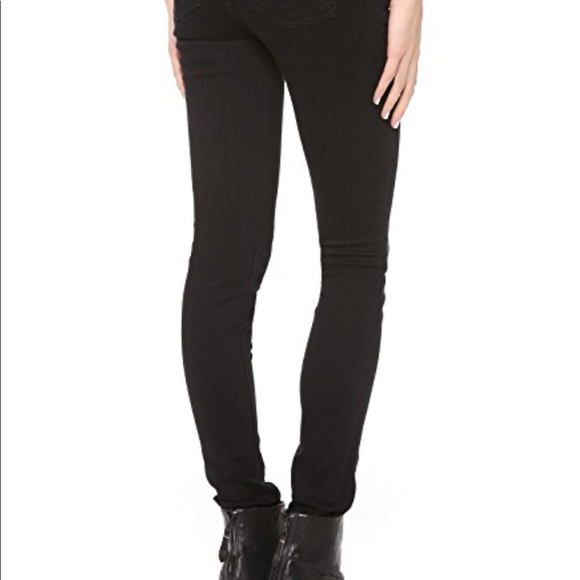 Rag & Bone High Rise Skinny Jean in Black - Picture 2 of 5